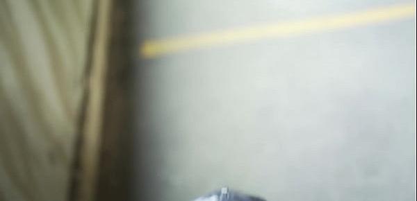  Sarah Arabic gives a BJ in the parking lot.